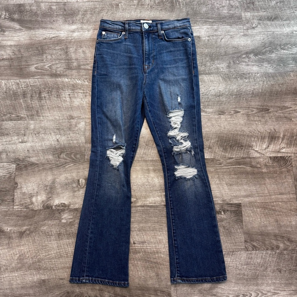 Hudson Brix High Rise Cropped Bootcut Distressed Denim Jeans Womens Sz. 25